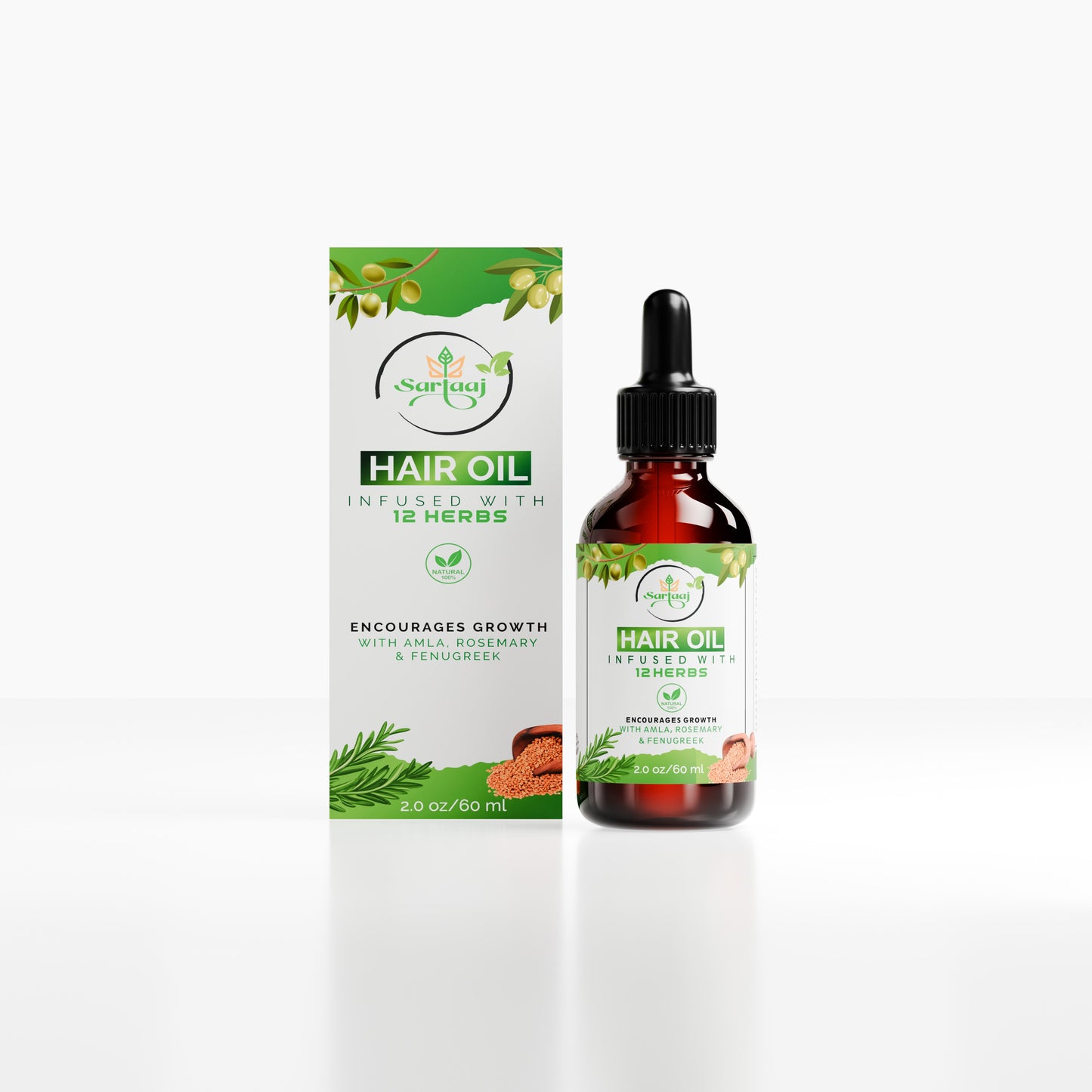 Hair Oil Infused With 12 Herbs