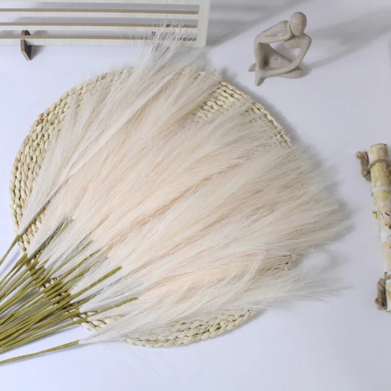 55cm Pampas Grass Decor Artificial Flowers Fake Plant Reed for DIY Floral Table Arrange Flower Wedding Home Christmas Decoration