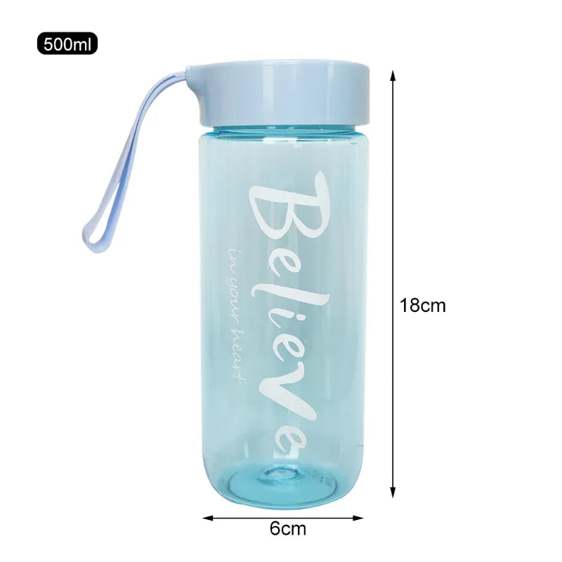Plastic Matte Water Cup Outdoor Sports Cold Juice Water Cup Creative Frosted Water Bottle Kitchen Drinkware Couple Mug 600ML