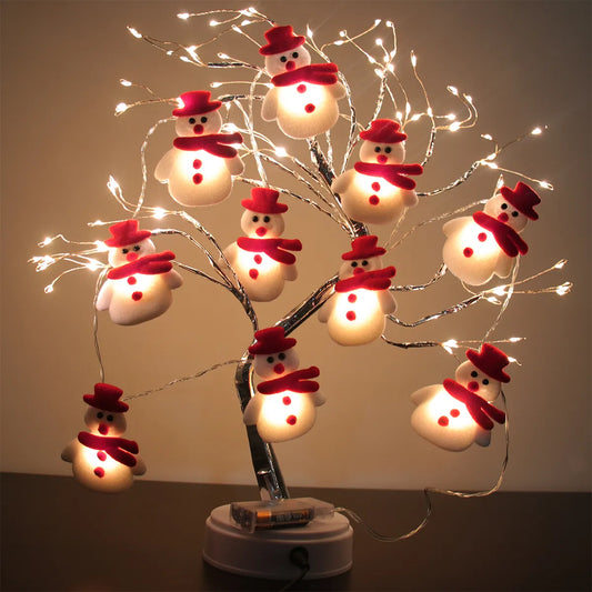 Snowman Christmas LED Garland String Lights Merry Christmas Decor For Home 2023 Cristmas Tree Ornament Happy New Year Gifts 2024