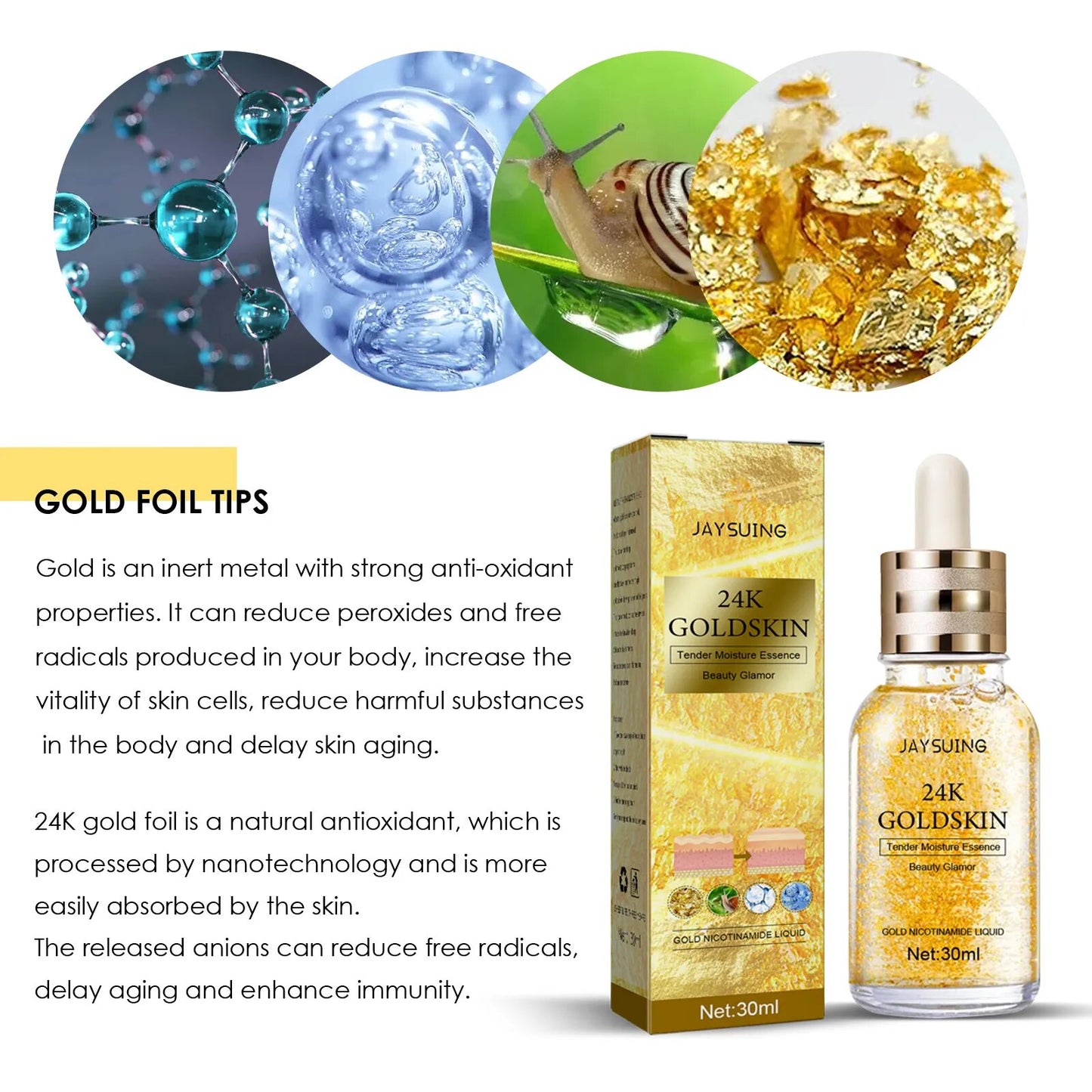 Collagen Removal Wrinkle Serum 24K Gold Anti Aging Lifting Firming Fade Fine Lines Face Essence Moisturizing Skin Care Products