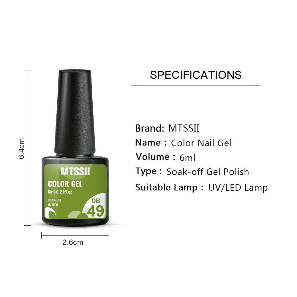 6PCS Nail Polish Set Nude Pink Glitter Gel Varnishes Kit Soak Off UV LED Gel Semi Permanent Nail Art Base Gel Top Coat Set