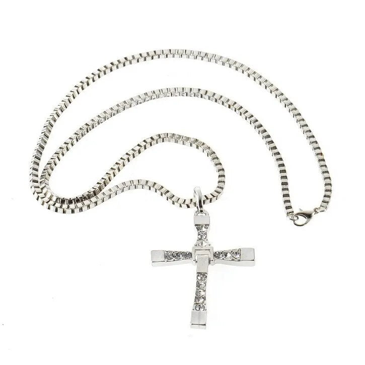 Fast and Furious Hard Gas Actor Hip Hop Dominic Toretto Cross Necklace Pendant for Men Friend Gift Fashion Jewelry