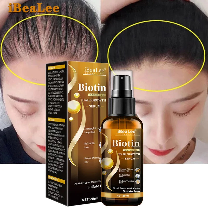 Hair Growth Products Biotin Fast Growing Hair Compliance Care Essential Oils Anti Hair Loss Spray Scalp Dry Treatment Men Women