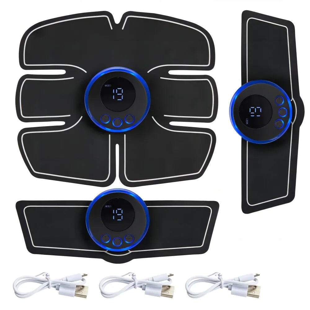 USB Rechargeable Electric Muscle Stimulator EMS Abdominal Fitness Stickers Body Slim Massager Wireless LCD Display Arm Trainer