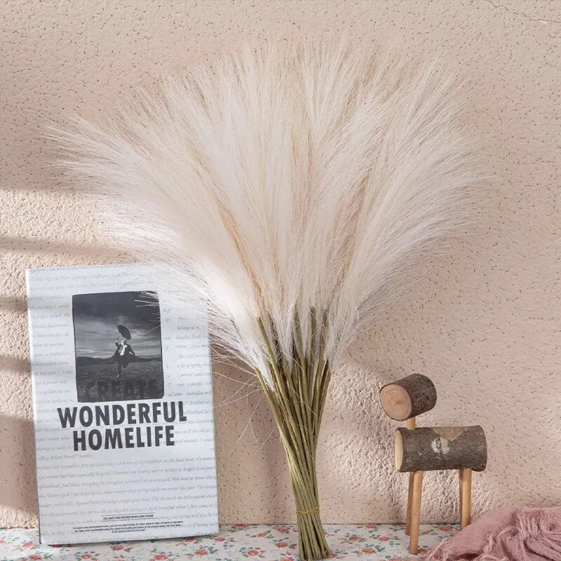 55cm Pampas Grass Decor Artificial Flowers Fake Plant Reed for DIY Floral Table Arrange Flower Wedding Home Christmas Decoration