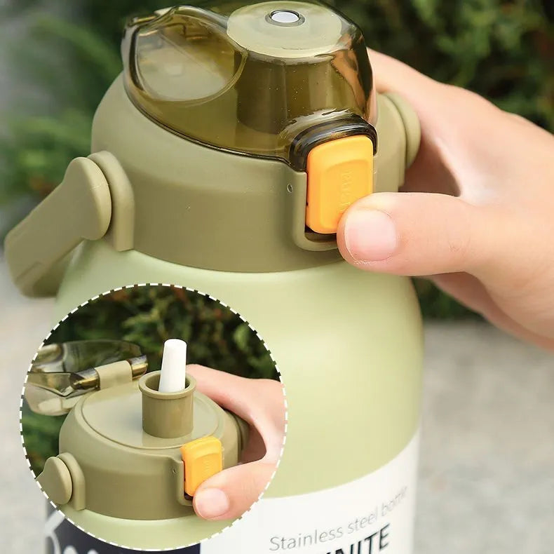 Large Capacity Thermal Water Bottle With Straw Tumbler Stainless Steel Thermo Bottle Gym Vacuum Flask Cold and Hot Insulated Cup