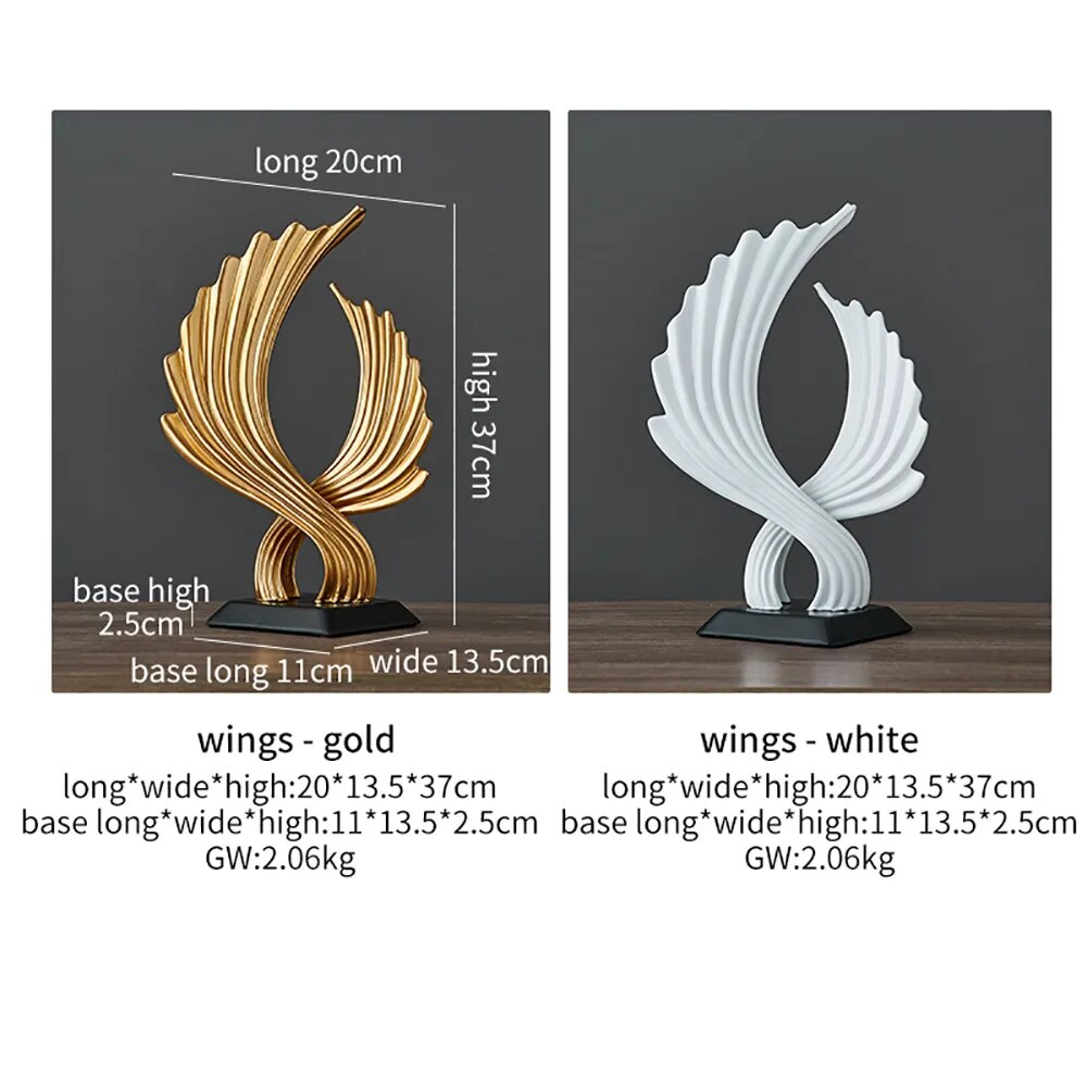 Luxury Aesthetic Art Statue Resin Modern Living Room Ornaments Golden Sculptures & Figurines Crafts Home Decor Office Decor Gift